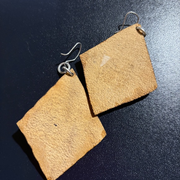 Coated Leather Earrings - Picture 3 of 5